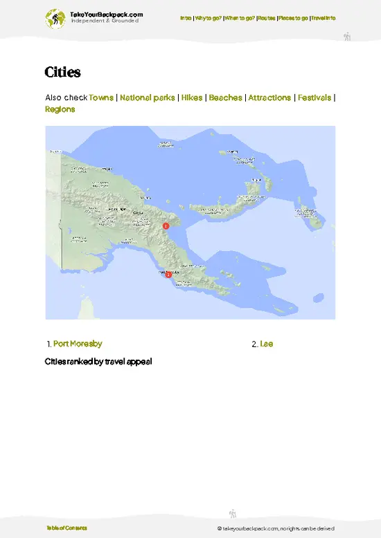 example page 6 from our offline Travel Guide for Papua New Guinea